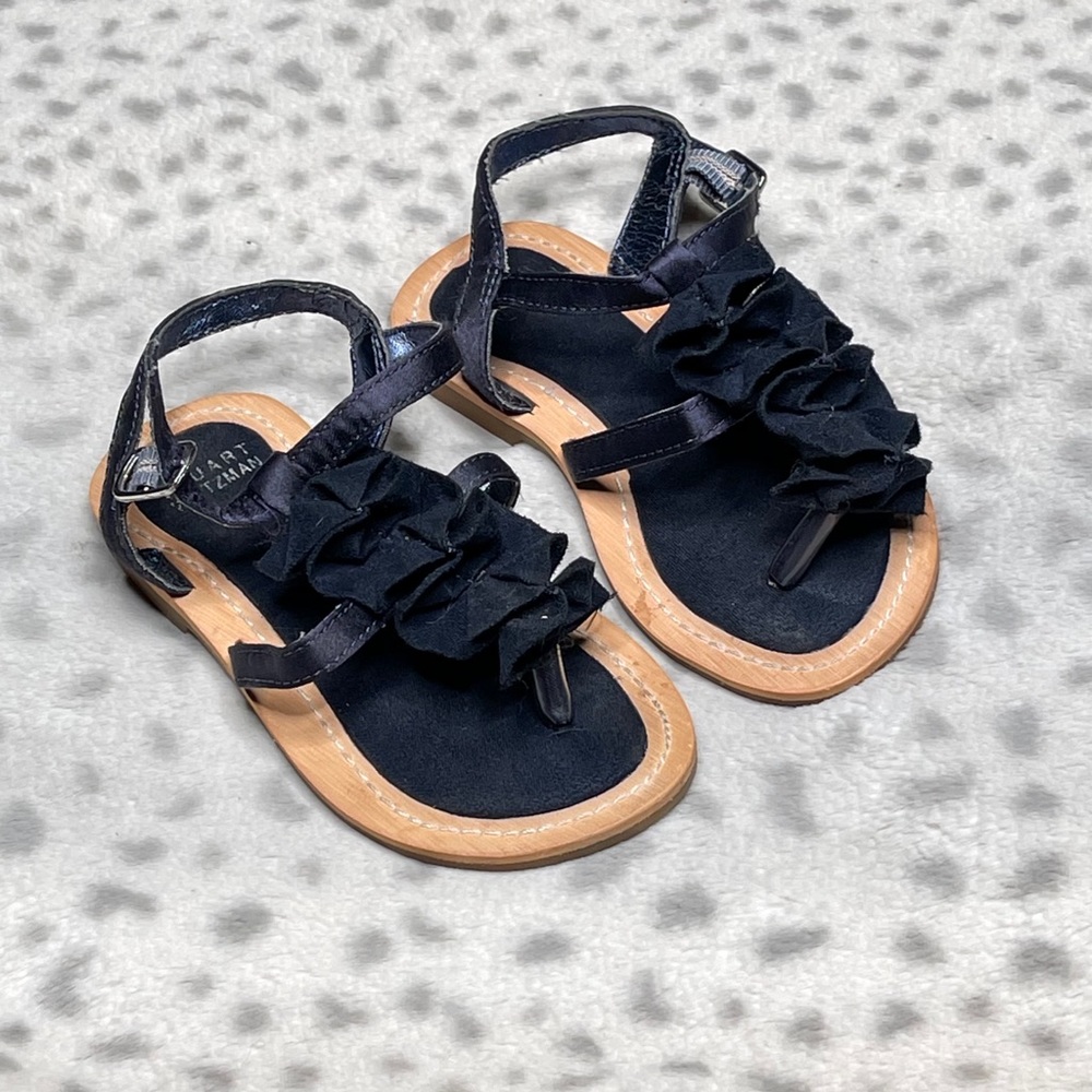 Stuart Weitzman Ruffle Strappy Thong Sandal